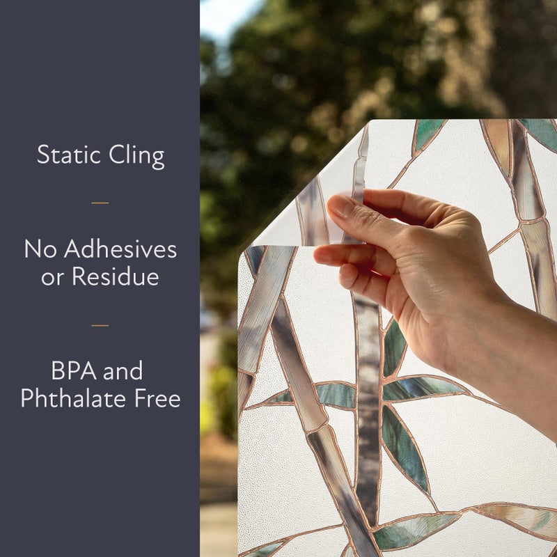 Artscape Glass Bamboo | Privacy Window Film with Vibrant Colored Pattern | Non-Adhesive & UV Protection | Easy to Apply & Removable | 24 x 36 Inches | Made in USA - Image 3